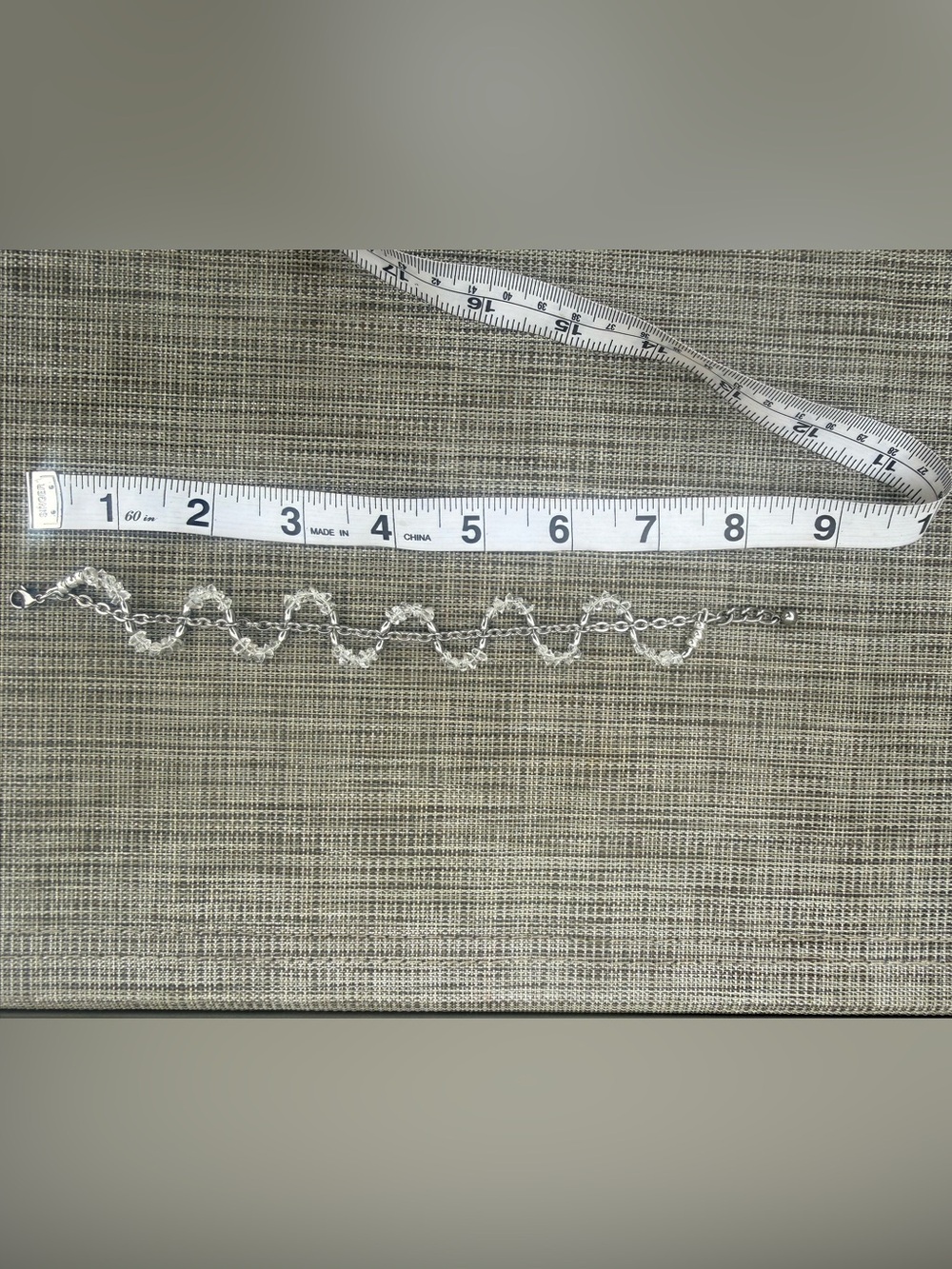Herkimer Icy Helix Wave Bracelet Sterling & Stainless - Picture 4 of 5